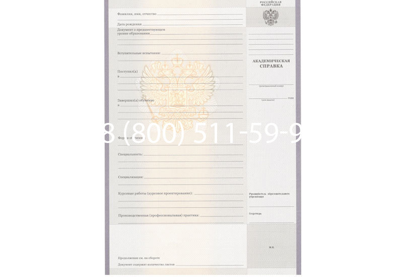 Купить Академическая справка образца 2010-2011 год для колледжа в Березниках Купить Академическая справка образца 2010-2011 год для колледжа в Березниках